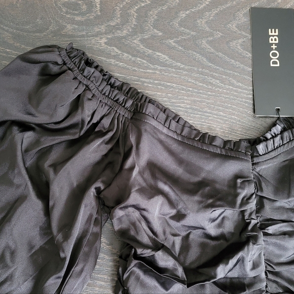 NWT DO+BE Satin Black Dress - Picture 3 of 12